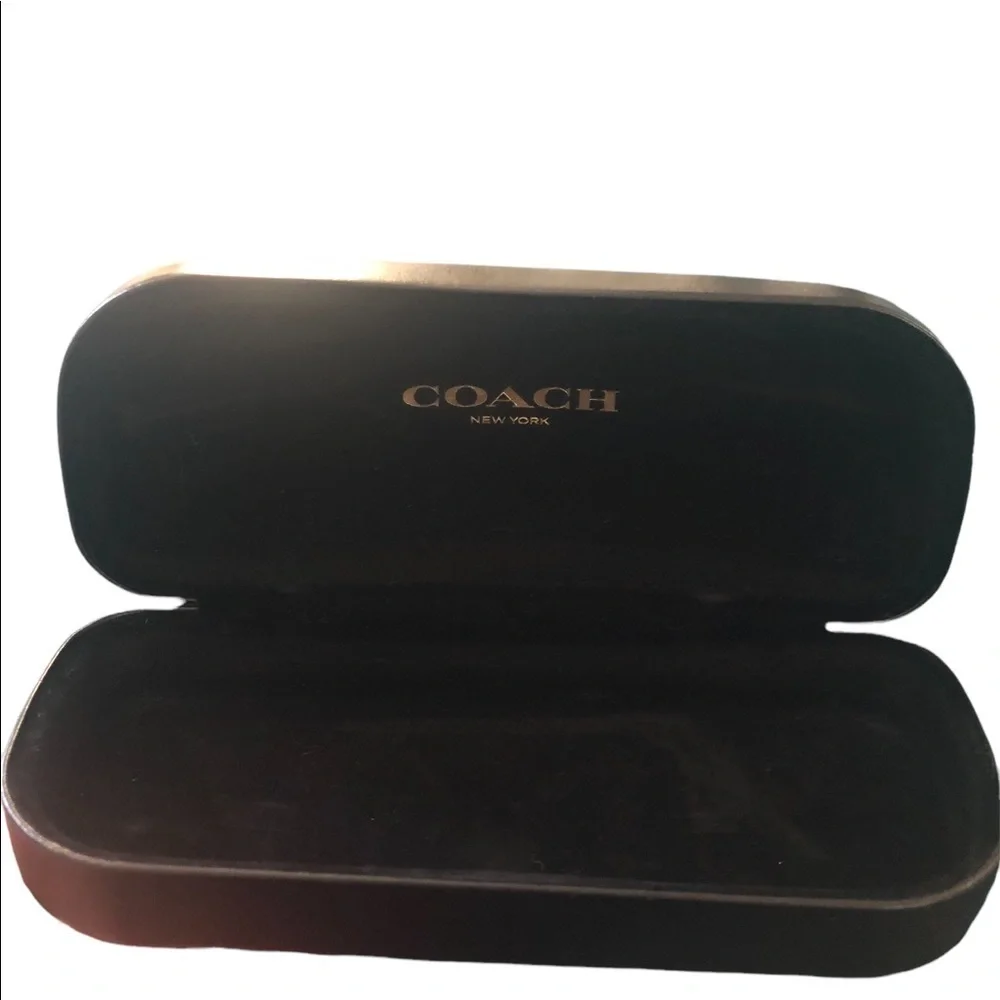 Coach Sunglass/Eyeglass Case Black Leather Velvet Lined 6.5X2.5 Summer Eyewear